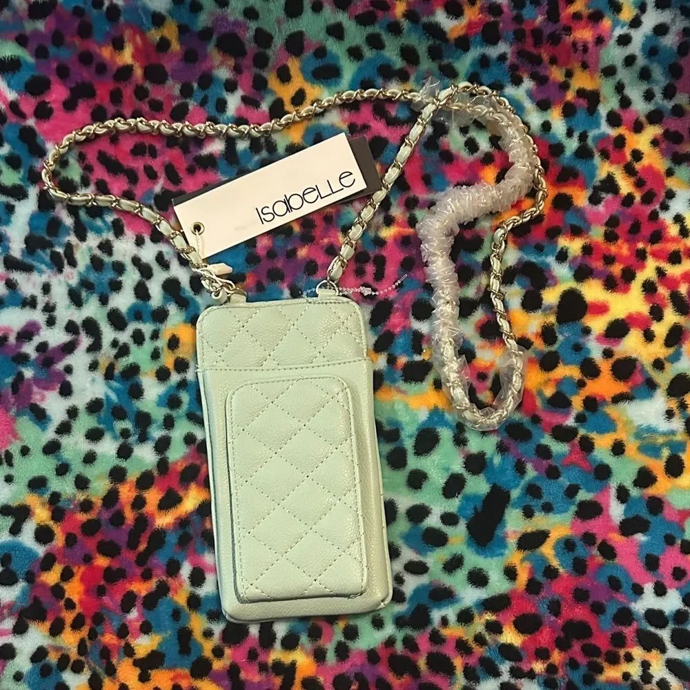 Mint Quilted Phone Crossbody